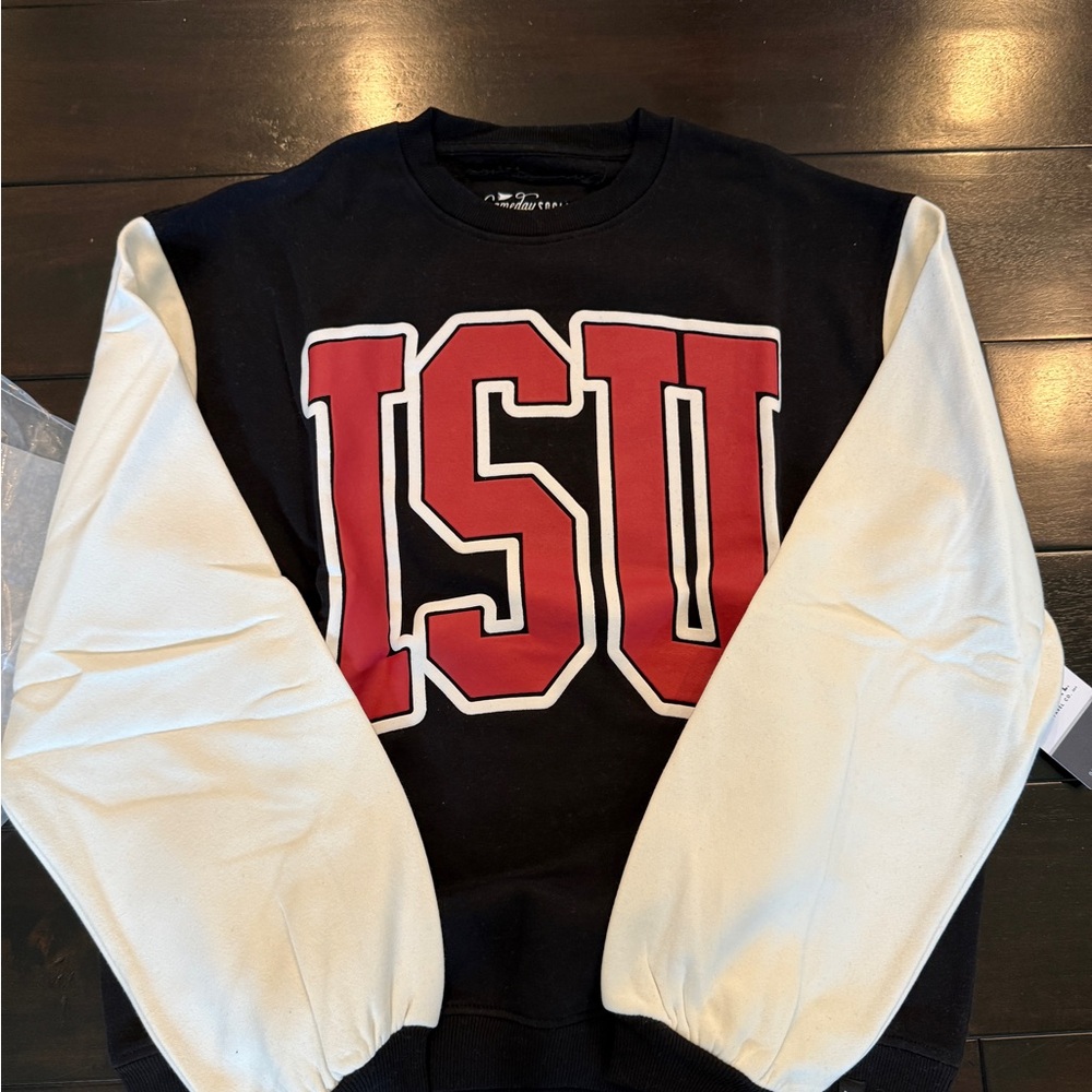 Iowa State - ISU Black, White, Red Women's Sweatshirt - Gameday Social brand